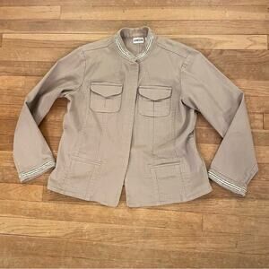 Chico's tan short jacket size 2 b10